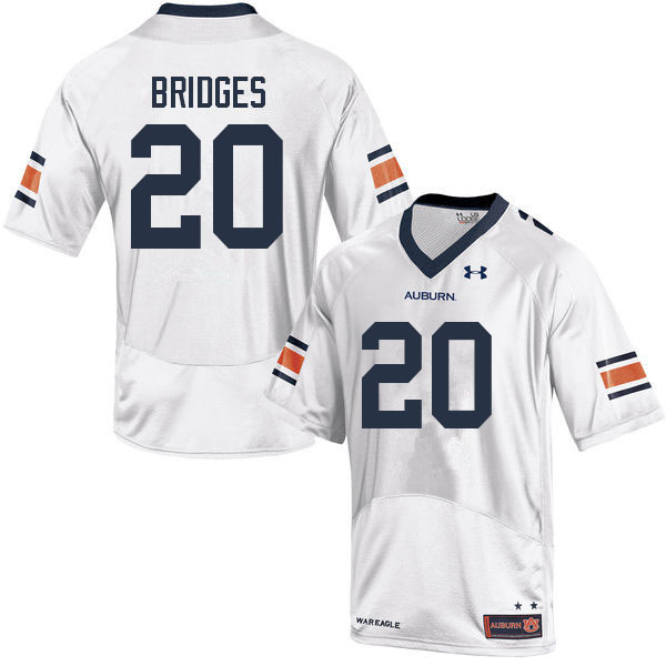 Auburn Tigers Men's Cayden Bridges #20 White Under Armour Stitched College 2022 NCAA Authentic Football Jersey PUG0774XQ